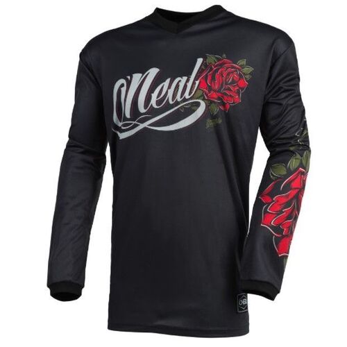 Oneal 24 Womens Element Threat Roses Jersey - Black/Red - S - SKU:ONE002802