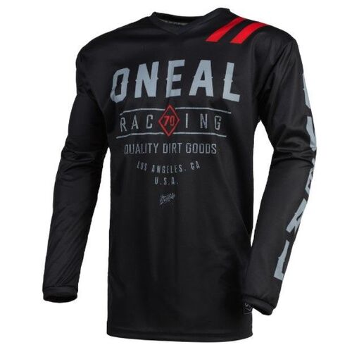 Oneal 2022 Element Threat Dirt Black Grey Jersey - Unisex - Small - Adult - Black/Grey - SKU:ONE002822
