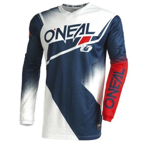 Oneal 2022 Element Racewear V.22 Blue White Red Jersey - Unisex - Medium - Adult - Blue/White/Red - SKU:ONE003013