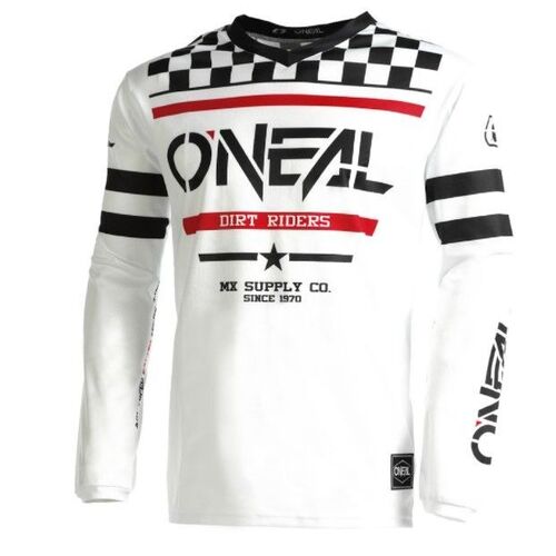 Oneal 2022 Element Squadron V.22 White Black Jersey - Unisex - Medium - Adult - White/Black - SKU:ONE003433