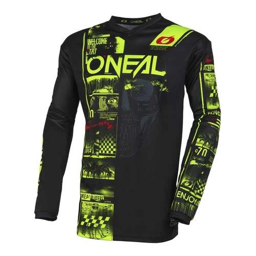 Oneal Element Attack Jersey - Black/Neon Yellow - S - SKU:ONE004422