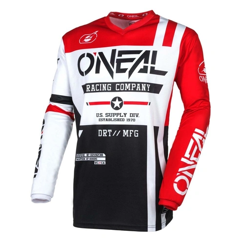 Oneal Youth Element Warhawk Jersey - Black/White/Red - XL - SKU:ONE005305