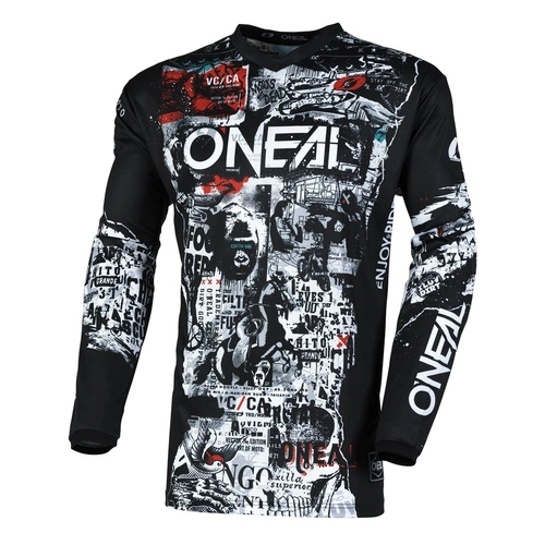 Oneal 2025 Element Attack Jersey - Black/White - L - SKU:ONE006314