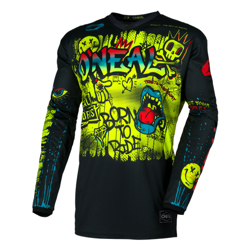Oneal 2026 Element Youth Rancid V.26 MX Jersey - Black/Neon Yellow - XS - SKU:ONE007501