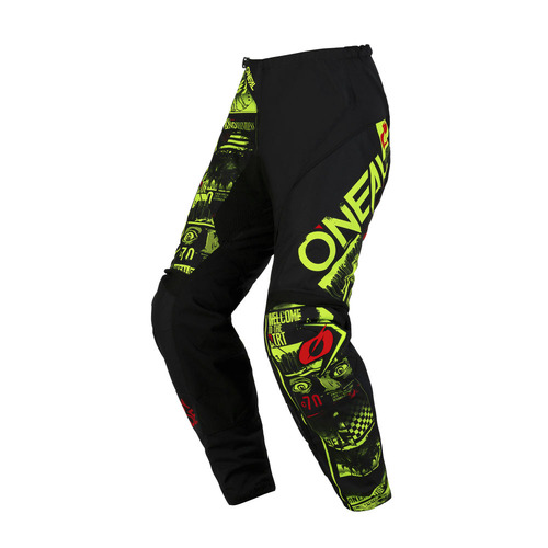 Oneal 2023 Element Attack Black Neon Yellow Pants - SKU:ONE0224228