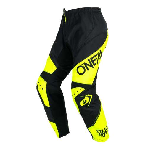 Oneal 24 Element Racewear V.24 Pants - Black/Neon Yellow - 30 - SKU:ONE0231330