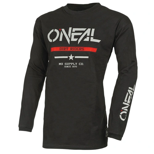 Oneal Element Cotton Squadron Jersey - Black/Grey - S - SKU:ONE03S102