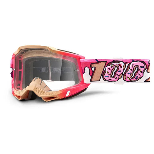 100% Accuri2 Youth Donut Clear Lens Goggles - Pink - SKU:ONE5002400003