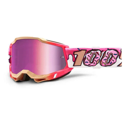 100% Accuri2 Youth Donut Mirror Lens Goggles - Pink - SKU:ONE5002500003