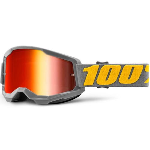 100% Strata 2 Izipizi Mirrored Goggles - Red - SKU:ONE5002800006