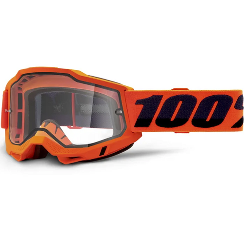 100% Accuri 2 Enduro Moto Orange Clear Goggles - SKU:ONE5022150105