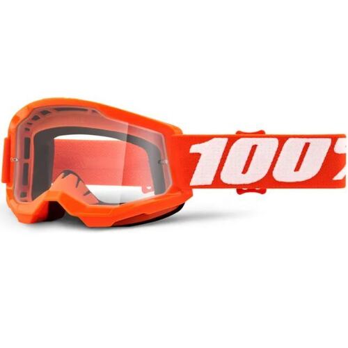 100% Strata2 Youth Orange Clear Goggles - SKU:ONE5052110105