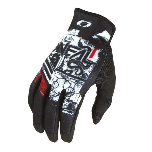 Oneal 2022 Mayhem Scarz V.22 Black White Gloves - Unisex - Medium - Adult - Black/White - SKU:ONM030209