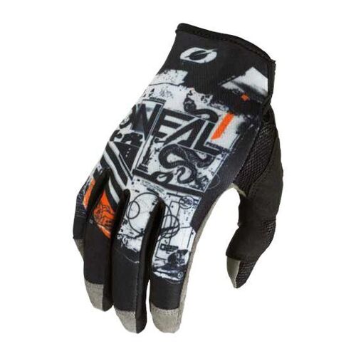 Oneal 2022 Mayhem Scarz V.22 Black Grey Gloves - Unisex - Small - Adult - Black/Grey - SKU:ONM030228