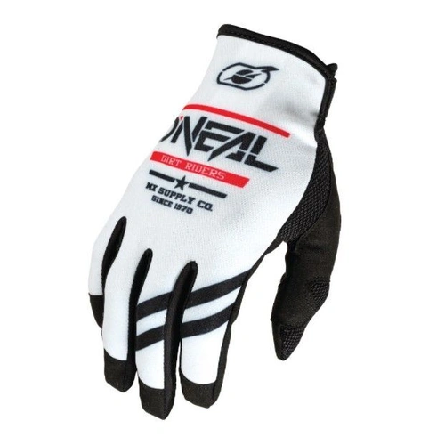 Oneal Mayhem Squadron V.22 White Black Gloves - Unisex - Small - Adult - White/Black - SKU:ONM030442