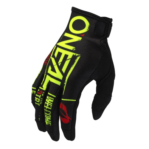 Oneal 2025 Youth Mayhem Attack Gloves - Black/Yellow - XS - SKU:ONM030701