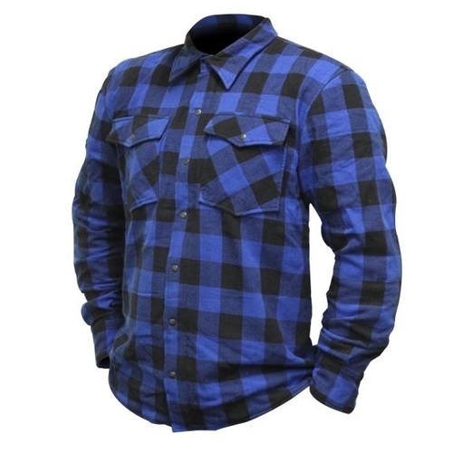 Rjays Regiment Flannel Shirt - Blue/Black - L - SKU:RJFL001BUBK5