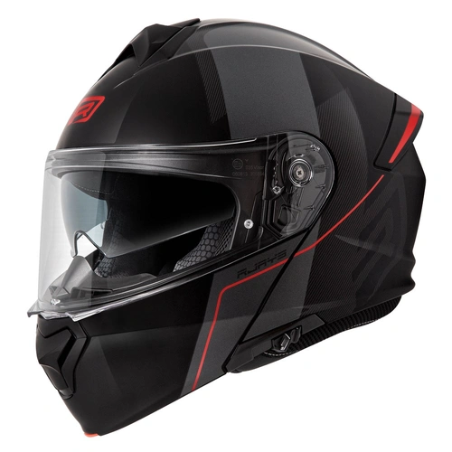 Rjays Tourtech V Strive Modular Helmet - Black/Grey/Red