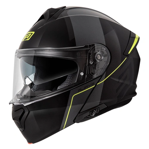 Rjays Tourtech V Strive Modular Helmet - Black/Grey/Yellow