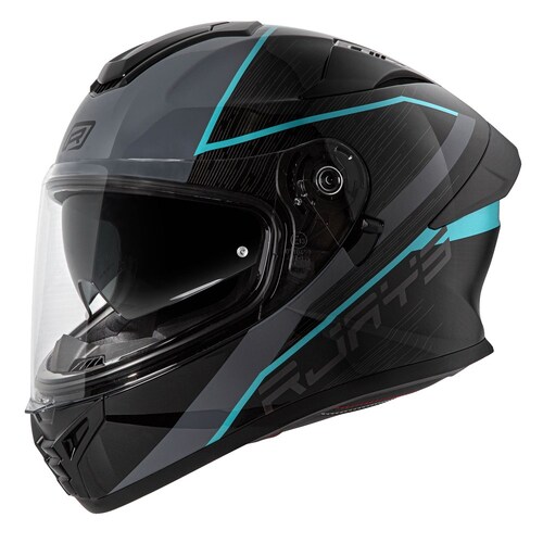 Rjays Apex IV Raker Helmet - Black/Grey/Aqua - XS - SKU:RJH104RBKGAQ2