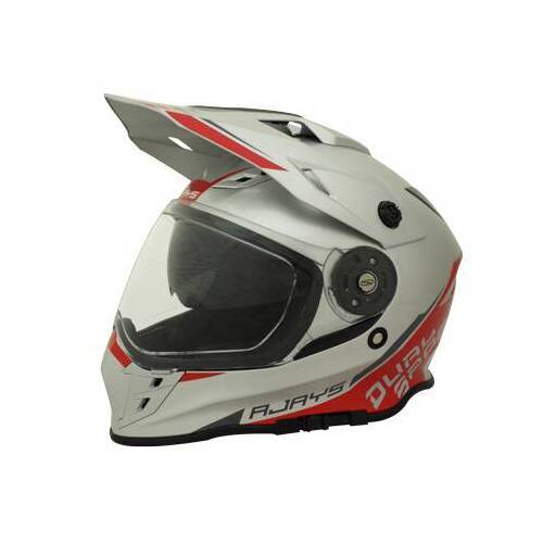 Rjays Dakar II Gloss Silver Red Helmet - SKU:RJH86SIRD2-p