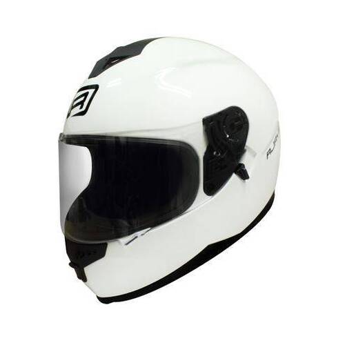 Rjays Dominator II Gloss White Helmet - Unisex - Large - Adult - White - SKU:RJH92WH5
