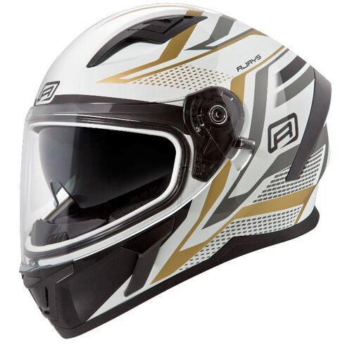 Rjays Apex III Ignite White Gold Helmet - Unisex - Small - Adult - White/Gold - SKU:RJH96IWHGD3