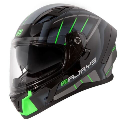 Rjays Apex III Switch Black Grey Green Helmet - Unisex - Medium - Adult - Black/Grey/Green - SKU:RJH96SBKGYGN4