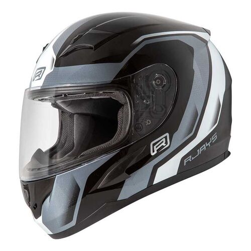 Rjays Grid Black White Helmet - Unisex - Large - Adult - Black/White - SKU:RJH98BW5