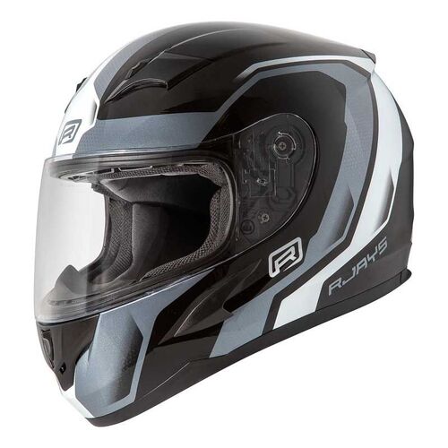 Rjays Grid Black White Helmet - Unisex - X-Large - Adult - Black/White - SKU:RJH98BW6