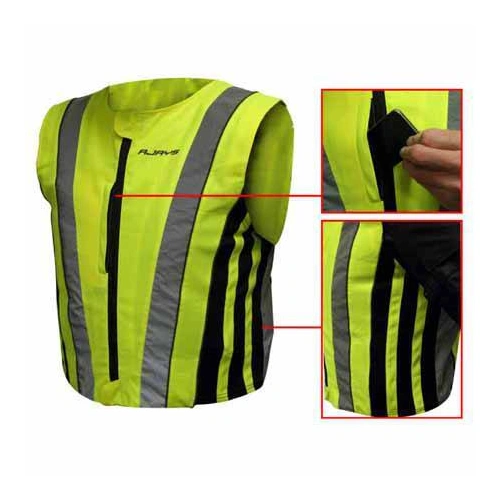 Rjays Premium Safety Vest - Unisex - Medium - Adult - Hi-Viz - SKU:RJPREMSV4