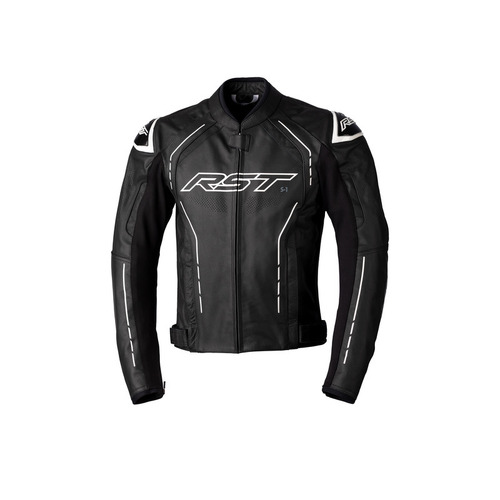 RST S-1 CE Leather Jacket - Black/White - 48 - SKU:RSJL297712148