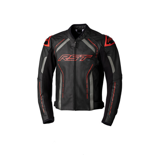 RST S-1 CE Leather Jacket - Black/Grey/Red - 48 - SKU:RSJL297713148