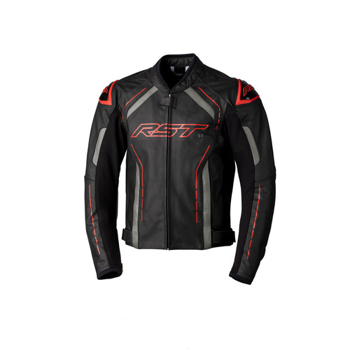 RST S-1 CE Leather Jacket - Black/Grey/Red - 50 - SKU:RSJL297713150