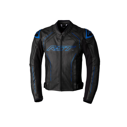 RST S-1 CE Leather Jacket - Black/Grey/Blue - 50 - SKU:RSJL297717150