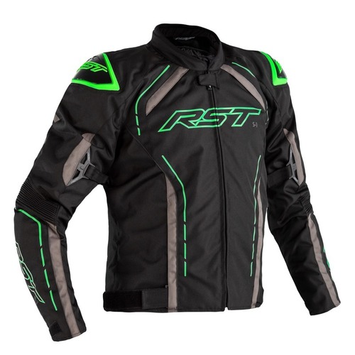 RST S-1 CE Sport Waterproof Jacket - Black/Fluro Green - S - SKU:RSJT255982056