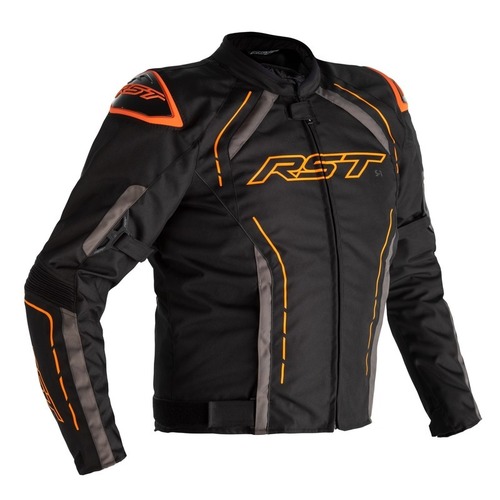 RST S-1 CE Sport Waterproof Jacket - Black/Fluro Orange - S - SKU:RSJT255983056