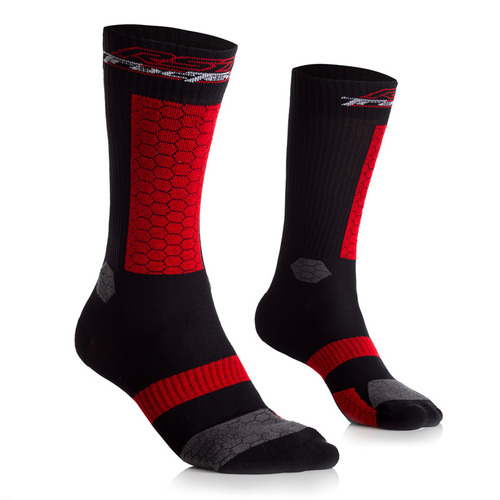 RST Tractech Riding Socks - Black/Red - S - SKU:RSSO028513056