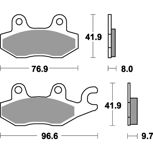 SBS 633HF Front/Rear Brake Pads (Ceramic Street)