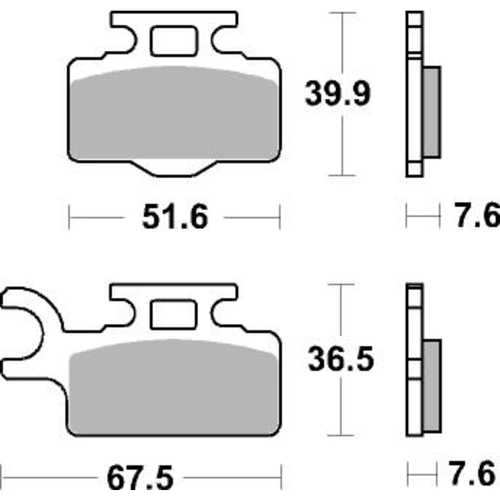 SBS 752Si Front/Rear Pads - Sinter Off Road