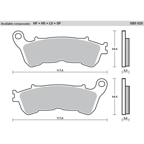 SBS 828Ls Rear Pads - Sinter Street
