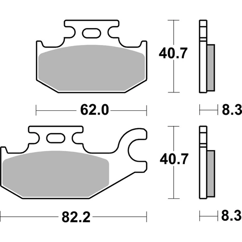 SBS 835Si Front/Rear Pads - Sinter Off Road