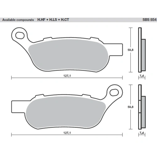 SBS 854H.Ct Front/Rar Pads - Carbon Street American V-Twin