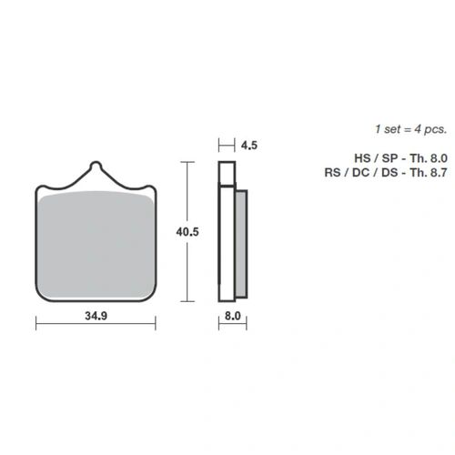 SBS 870Hs Front Pads - Sinter Street