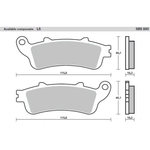 SBS 880Ls Rear Pads - Sinter Street
