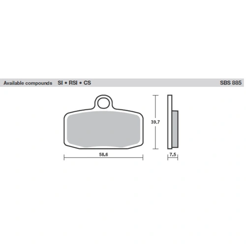 SBS 885Si Front/Rear Pads - Sinter Off Road
