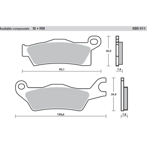 SBS 911Si Front/Rear Pads - Sinter Off Road