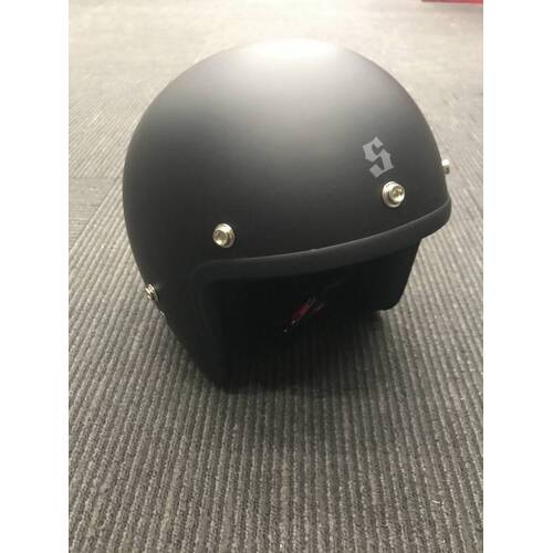 Scorpion Custom Baron Matte Black Helmet With Studs - Unisex - Medium - Black - SKU:SCH007SM4