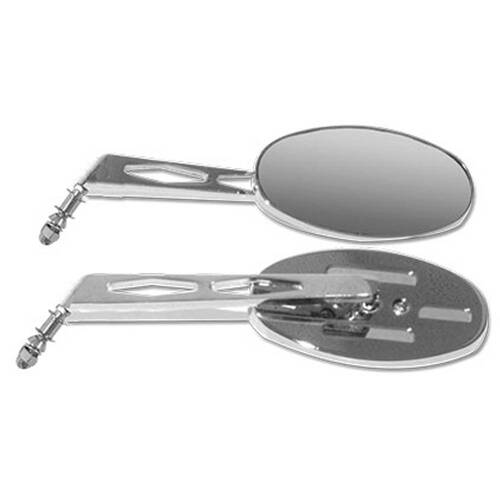 Scorpion Custom Oval Billot Mirrors - Chrome - Short - SKU:SCMR100