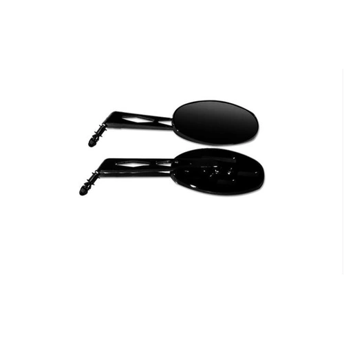 Scorpion Custom Oval Billet Style Short Mirror - Black - L/H Side